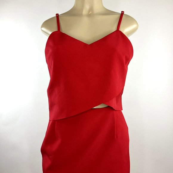 Elliatt x Revolve The Shot Tulip Dress Size M Red Asymmetrical Cutout Cocktail - Picture 3 of 10